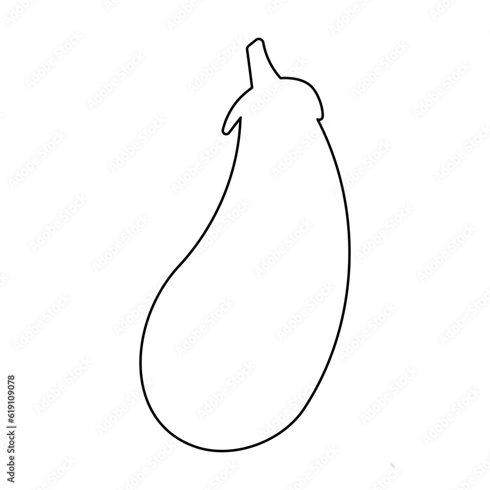 eggplant line doodle food vegetable icon element