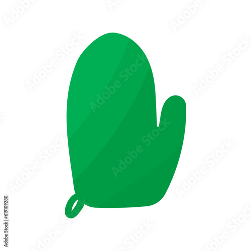 kitchen mitten hot cook green element icon