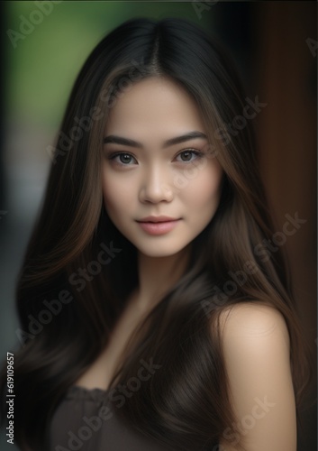 Beautiful asian woman smiling 