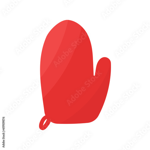 kitchen mitten hot cook red element icon