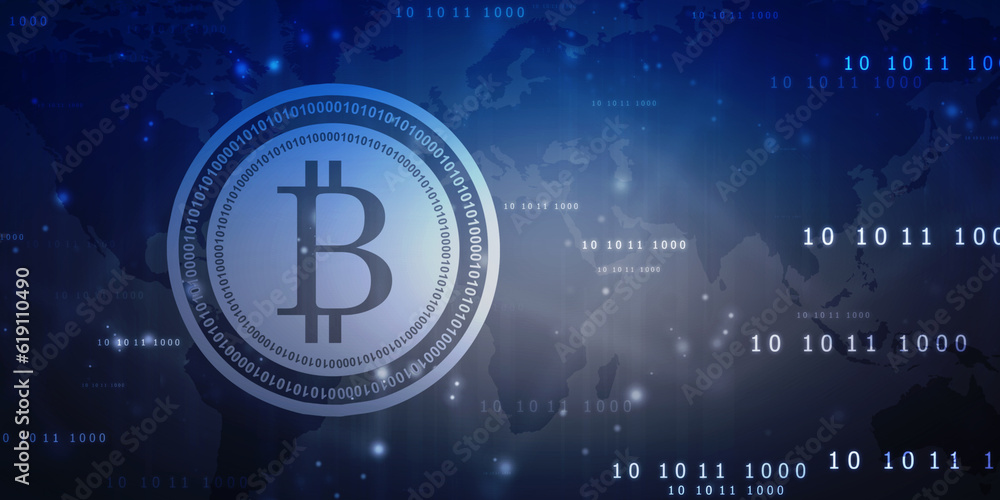 Global Abstract Bitcoin Crypto Currency Blockchain Technology World Map Background Illustration Global Abstract Bitcoin Crypto Currency Blockchain Technology World Map Background Illustration