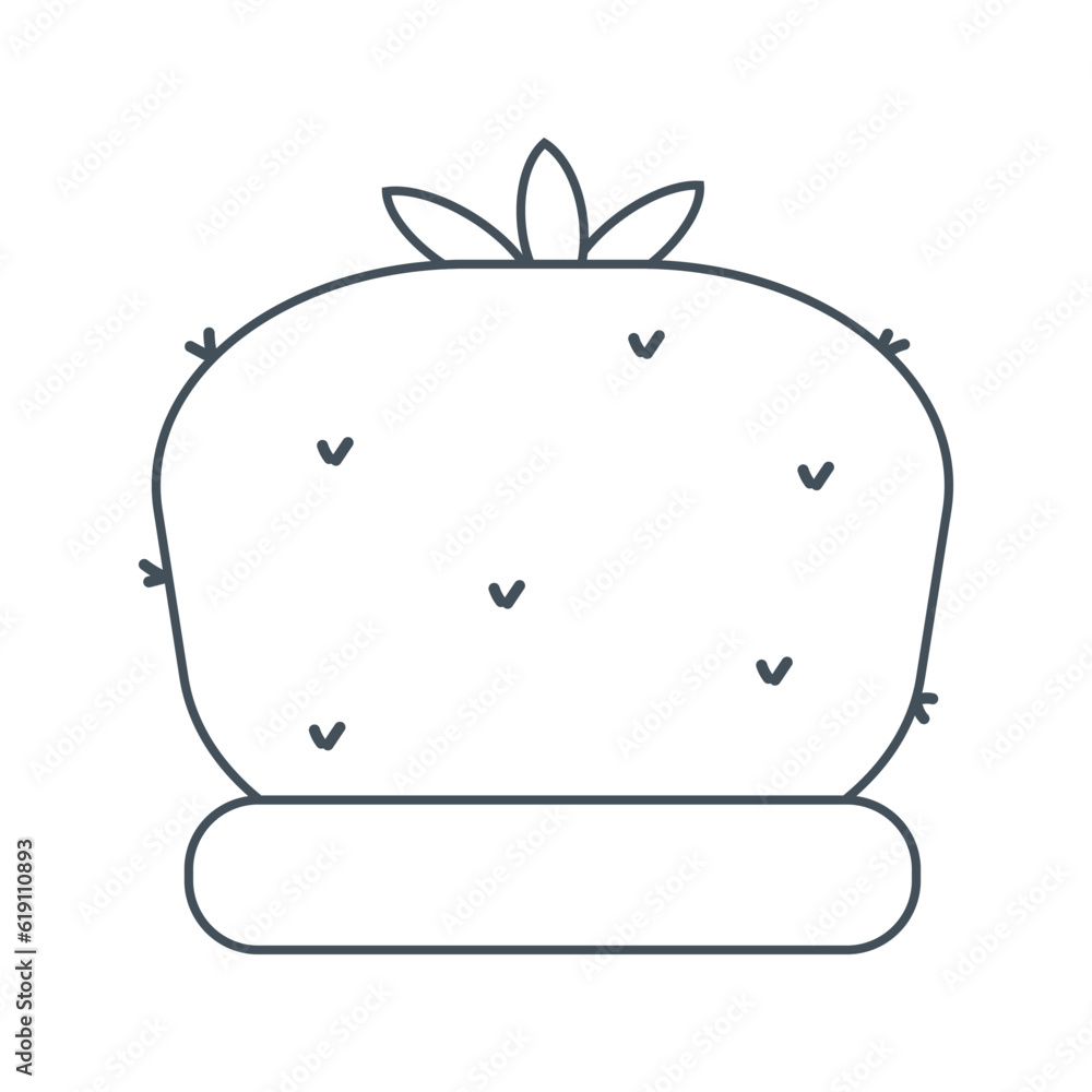 cactus needle pot line doodle icon element cactus needle pot line doodle icon element