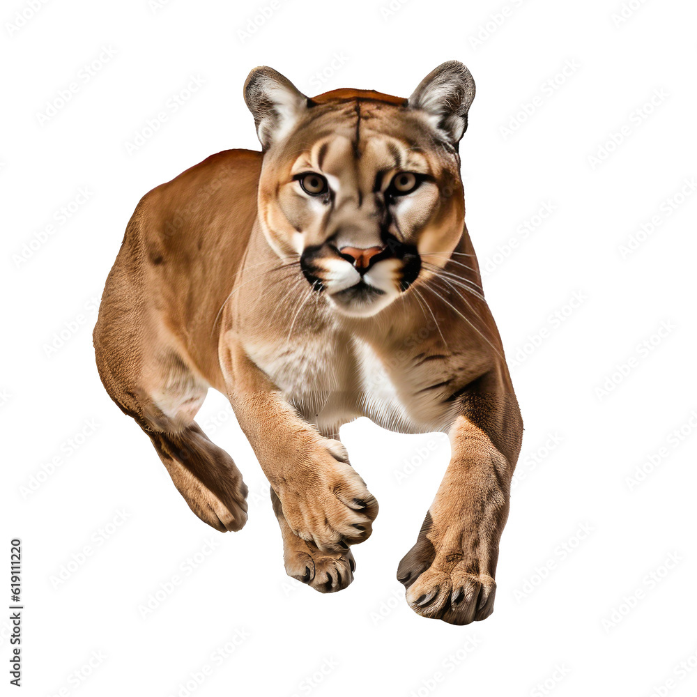 Obraz premium cougar on a transparant background, PNG, Generative Ai