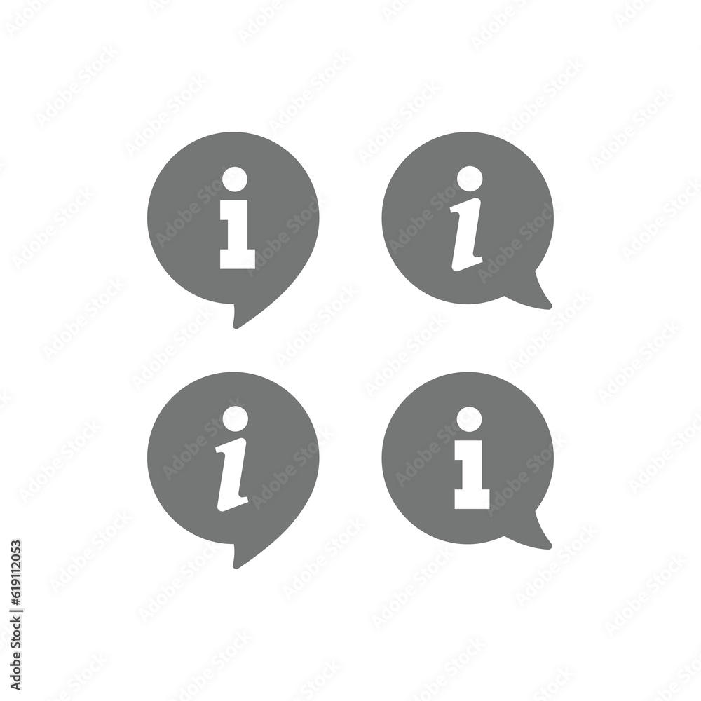 Info vector icon. Information or help button in bubble symbol. Info vector icon. Information or help button in bubble symbol.