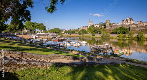 Les rives de la ville d'Angers en Anjou, France.