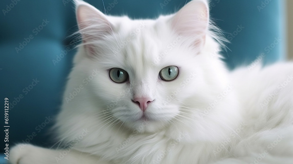 white persian cat HD 8K wallpaper Stock Photographic Image