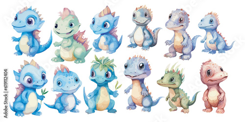 watercolor baby dinosaur clipart for graphic resources