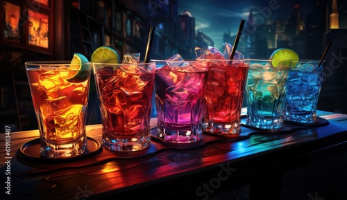 Selection of colorful cocktails