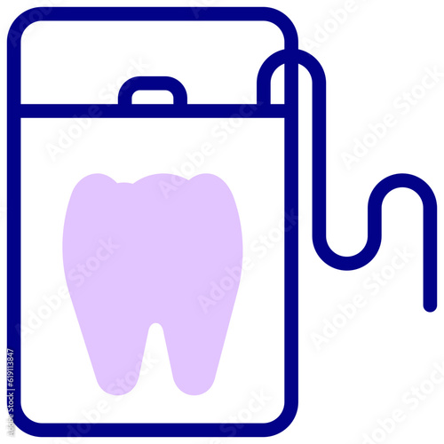 dental floss colored vector icon
