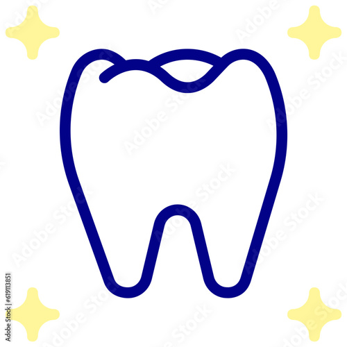 healthy tooth colored vector icon