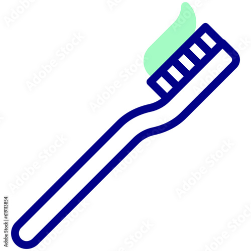 tooth brush colored vector icon