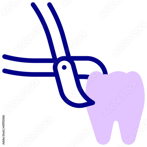 tooth extract colored vector icon