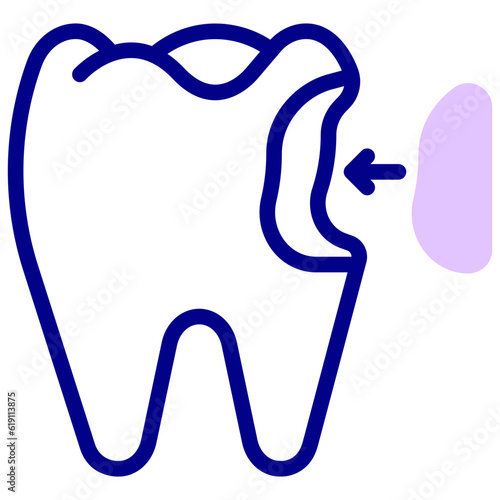 tooth filling colored vector icon