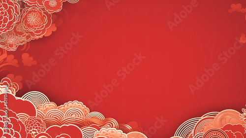 Background template with chinese pattern in red