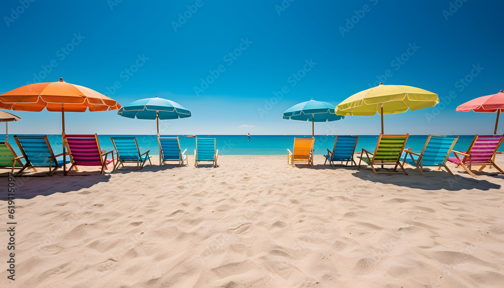 beach umbrellas and chairs