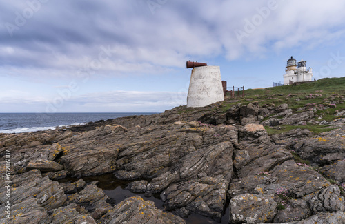 Fraserburgh lighthouse on the coast of Scotland.