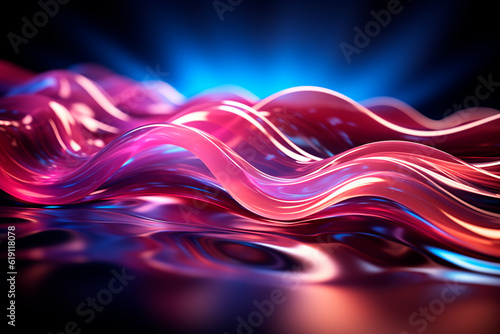 abstract background of multicolored silk waves close-up macro.generative ai