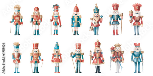 watercolor Christmas Nutcracker clipart for graphic resources photo