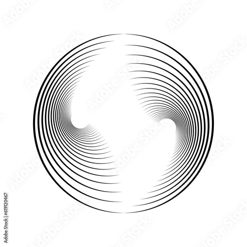 Hand drawn abstract black and white elementary design
