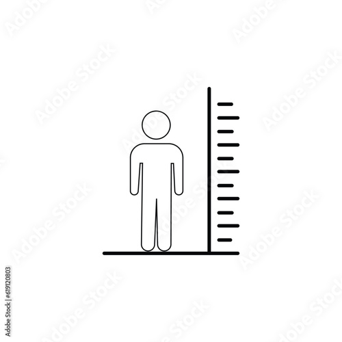 Man tall scale icon Vector. Tall person icon. High symbol illustration