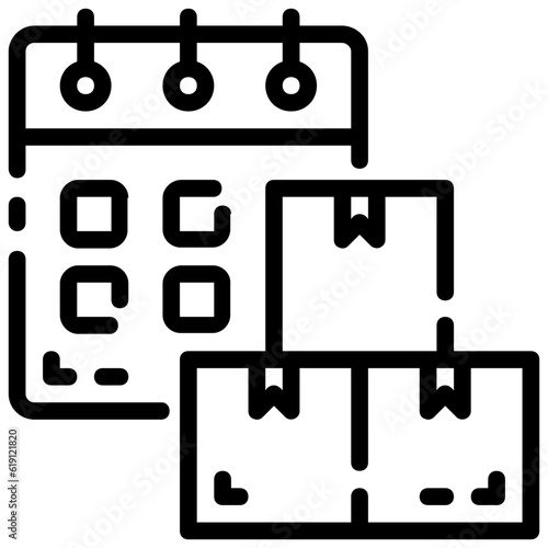 delivery schedule outline vector icon photo