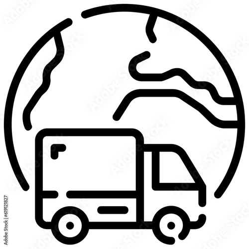international delivery outline vector icon