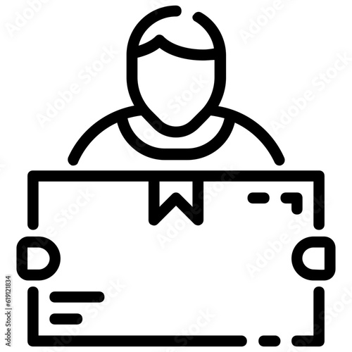 delivery man outline vector icon