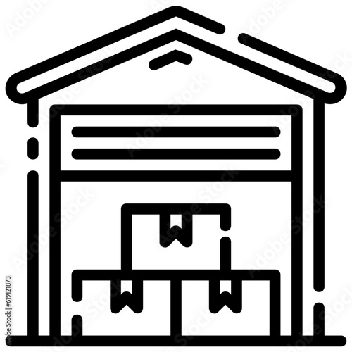 warehouse outline vector icon