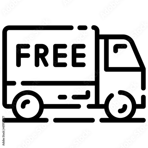 free shipping outline vector icon
