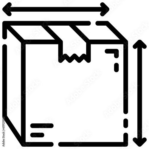 package dimension outline vector icon
