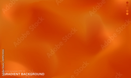 Template of bright orange background. Vector wallpaper with blurred wavy fluid gradient. Digital fiery backdrop with flame silk texture for web or print cover banners, posters, flyers