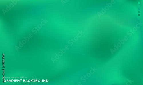 Template of bright green background. Vector emerald wallpaper with blurred wavy fluid gradient. Digital backdrop with silk or satin texture for web or print cover banners, posters, flyers