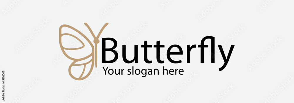Fototapeta premium Butterfly logo. Luxury butterfly logo icon vector. Universal premium butterfly symbol logo. Butterfly conceptual simple icon.