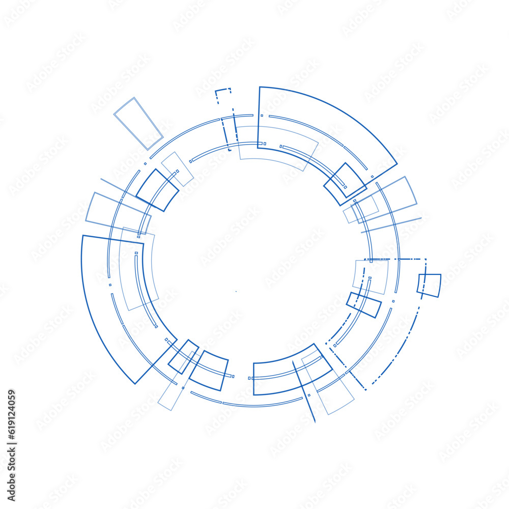 Naklejka premium Sci fi futuristic user interface, HUD, Technology abstract background , Vector illustration.
