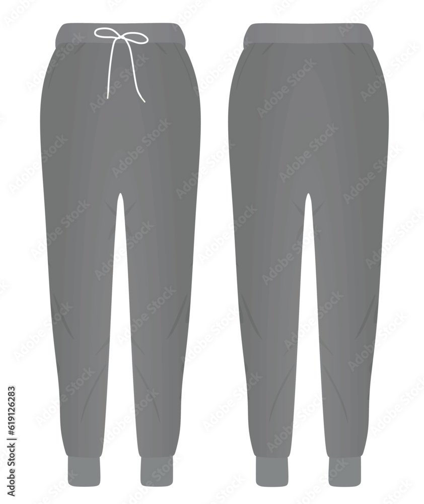 Grey tracksuit bottom. vector illustration Grey tracksuit bottom. vector illustration