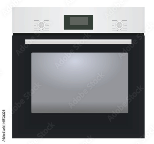 Grey kitchen oven. vector illustration