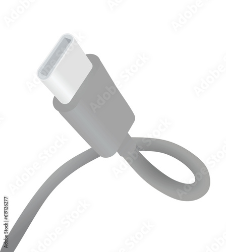 Fast charging type C cable. vector