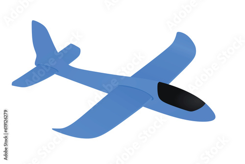 Blue airplane toy. vector illustration