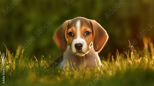 beagle in the grass HD 8K wallpaper Stock Photographic Image