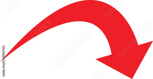 Red arrow on white background. Arrows for app, website, social media and digital vector illustration