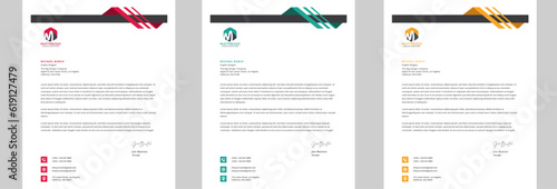 corporate modern letterhead design template with yellow, blue, and red color. creative modern letter head design Minimalist business letterhead. letterhead, letter head, Business letterhead design.