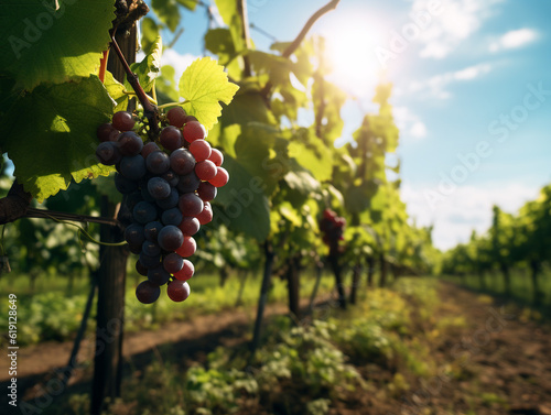Wallpaper Mural Fresh grapes on the tree in the vineyard. A sunny morning. The grapes are ready to be harvested. Torontodigital.ca
