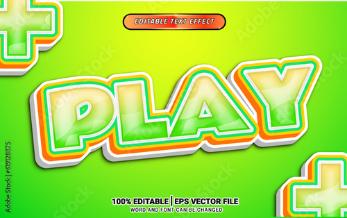 3d playful green cheerful vector text effect design