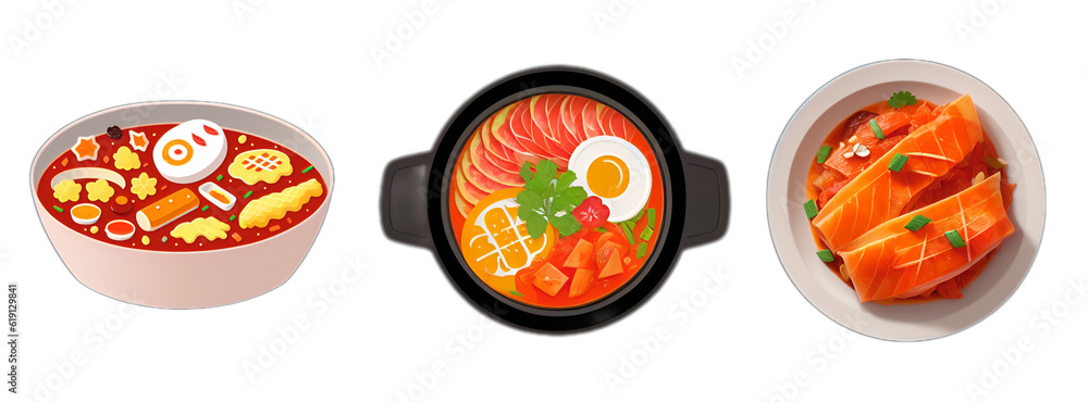delicious korean icon set by generative ai delicious korean icon set by generative ai