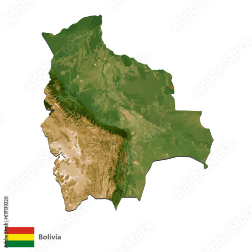 Bolivia Topography Country Map Vector