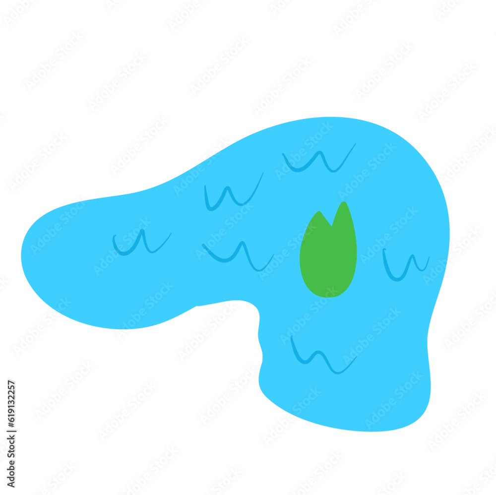 Swamp Illustration With Lotus Plants Swamp Illustration With Lotus Plants