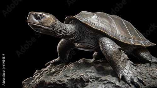 turtle on the rocks HD 8K wallpaper Stock Photographic Image