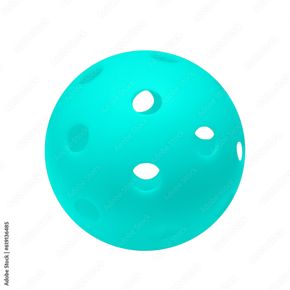 Pickleball ball. Light blue Pickleball on a transparent background. Pickleball ball. Light blue Pickleball on a transparent background.