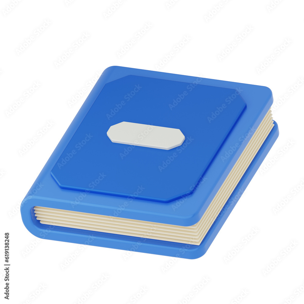 Book icon 3d rendering, education equipment concept illustration Book icon 3d rendering, education equipment concept illustration