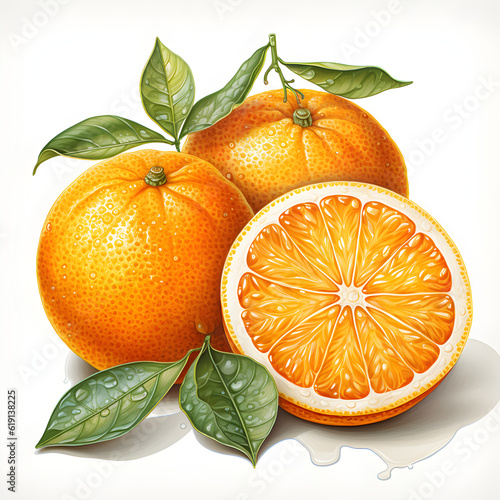 orange illustration isolated Generative AI
